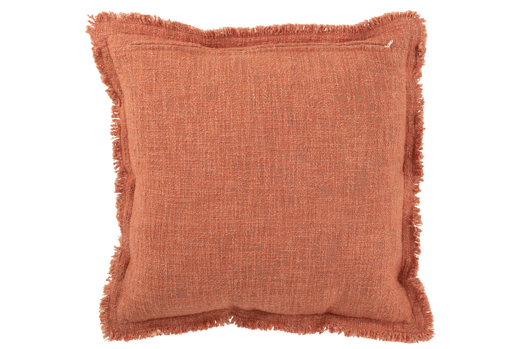 Cushion Fringe Cotton Terracotta