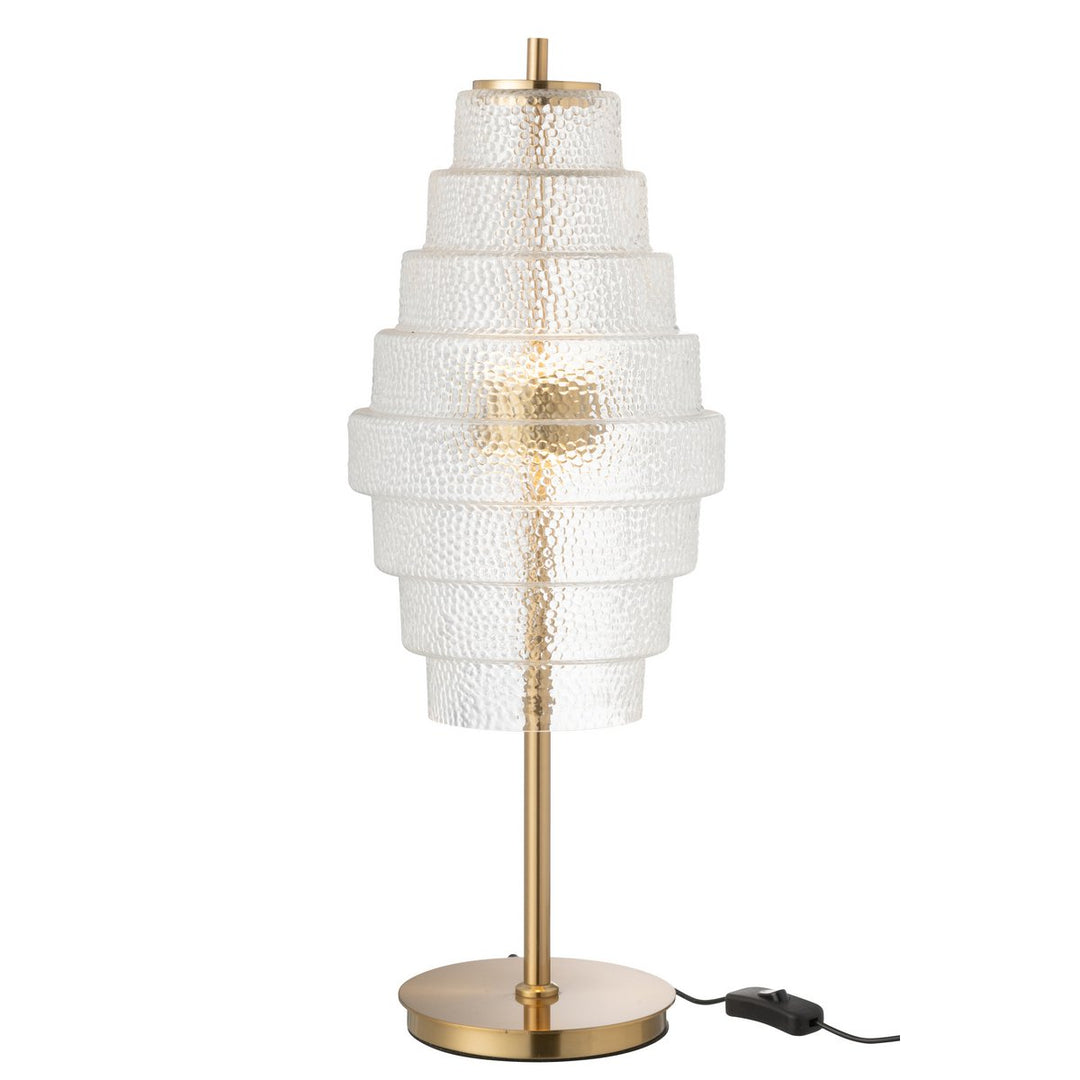 J-Line Table Lamp LED Gold Metal Glass Transparent 