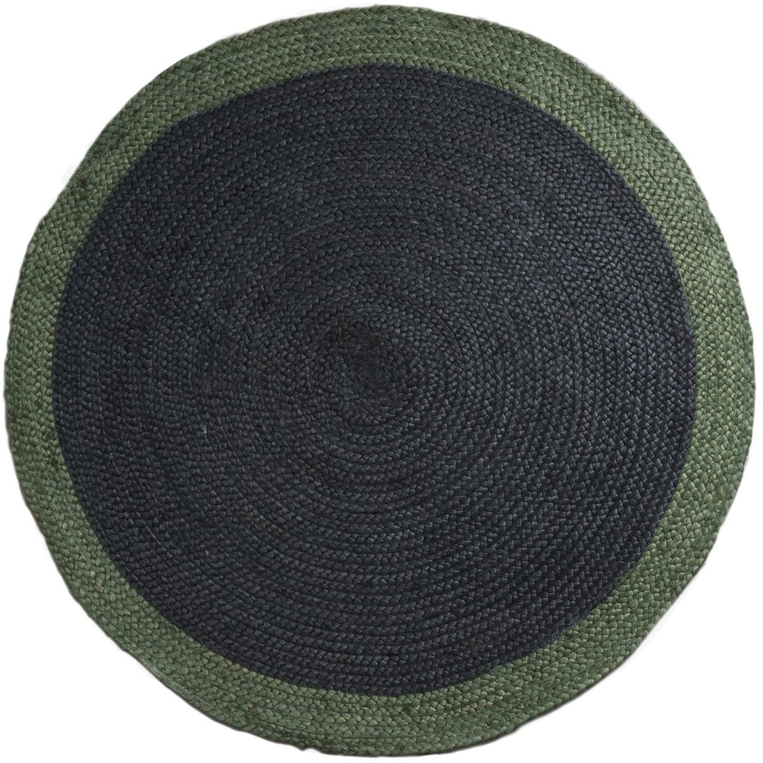 Jute rug anthracite green ø200 cm