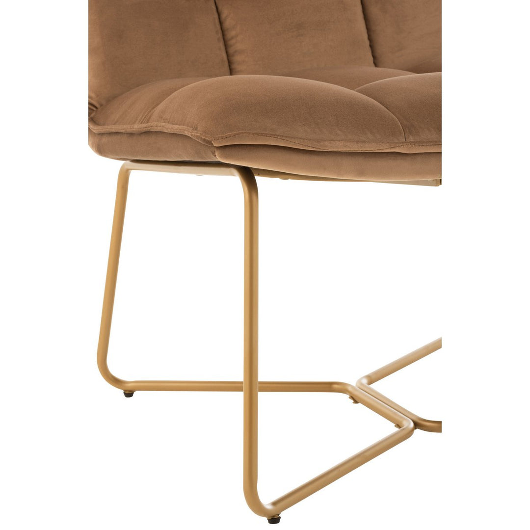 J-Line Lounge chair Lisa Textile Metal Brown