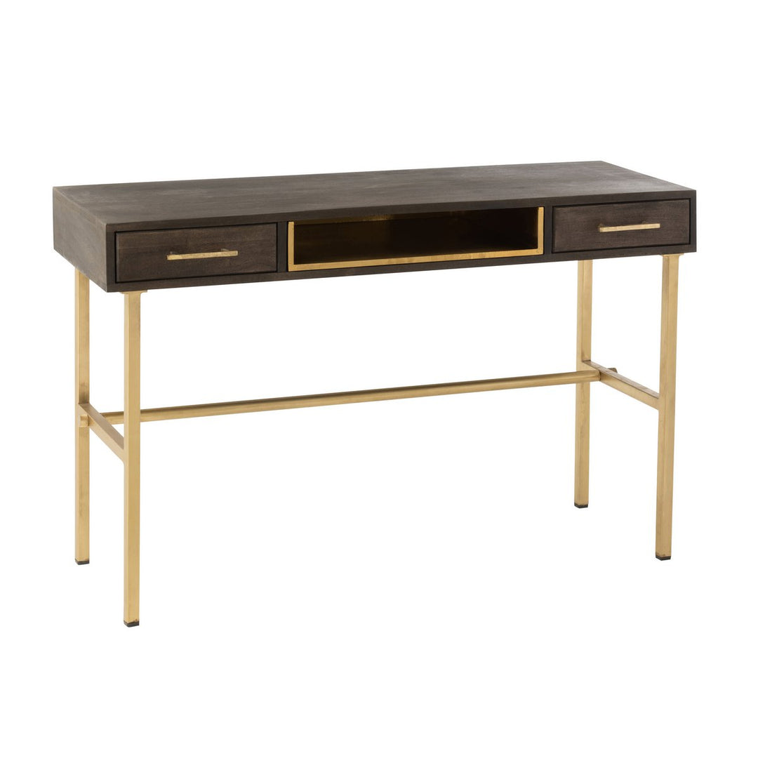 J-Line Console Janis 2 Drawers Mango Wood Brown Gold