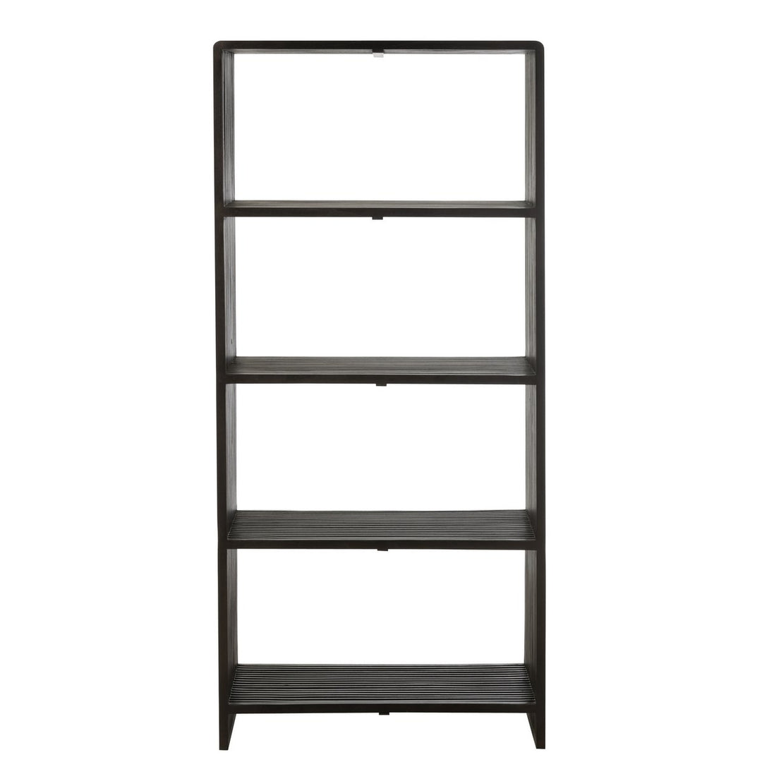 J-Line Bookcase 4 Shelves Recycled Wood Black