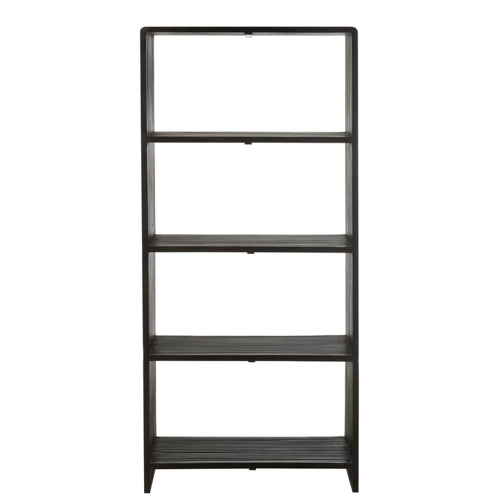 J-Line Bookcase 4 Shelves Recycled Wood Black