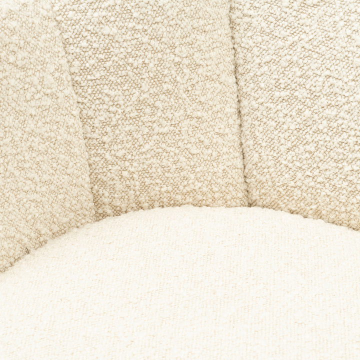 Rivièra Maison Draaibare Eetkamerstoel Dauphine White Sand Bouclé