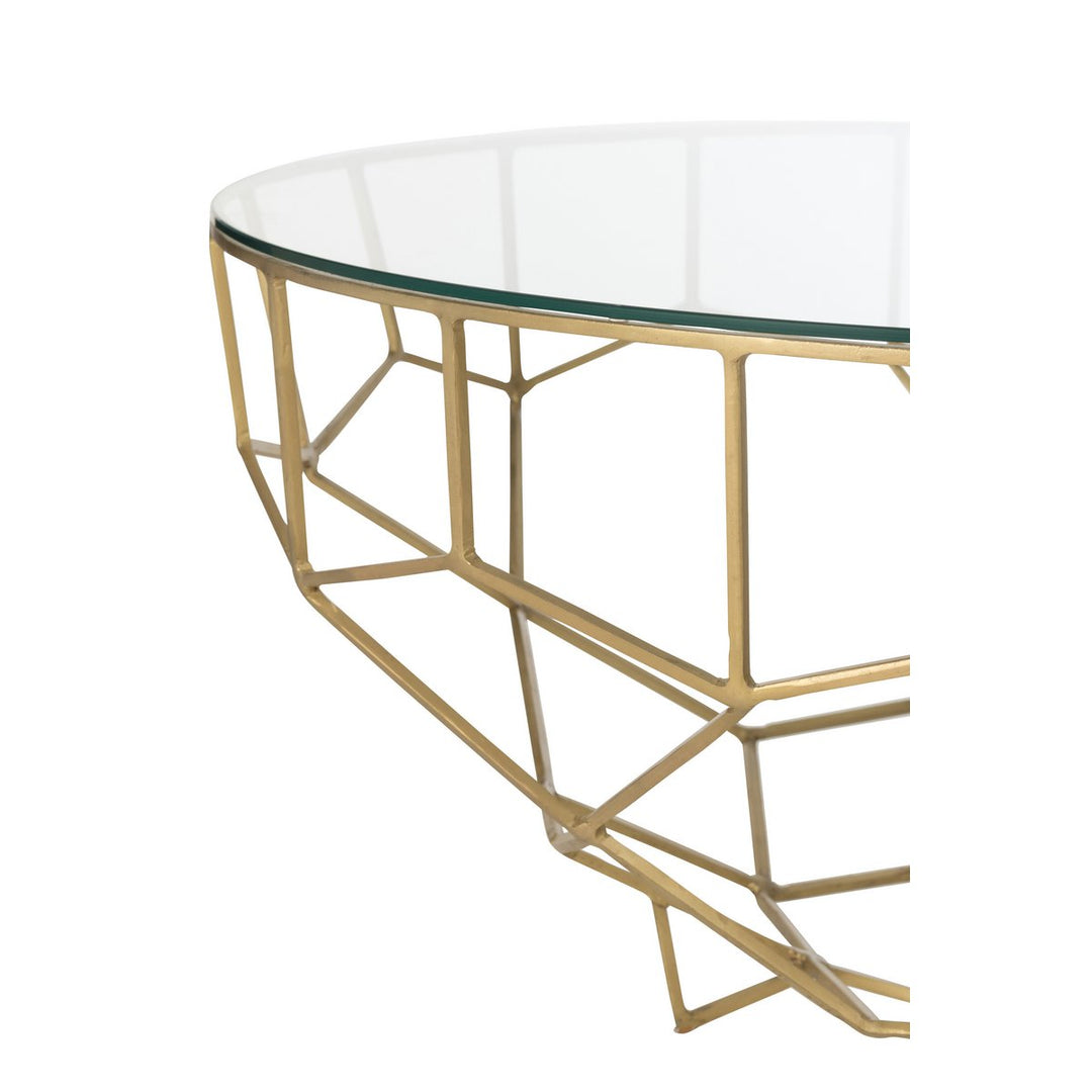 J-Line Tafel Moza Metaal Glas Goud