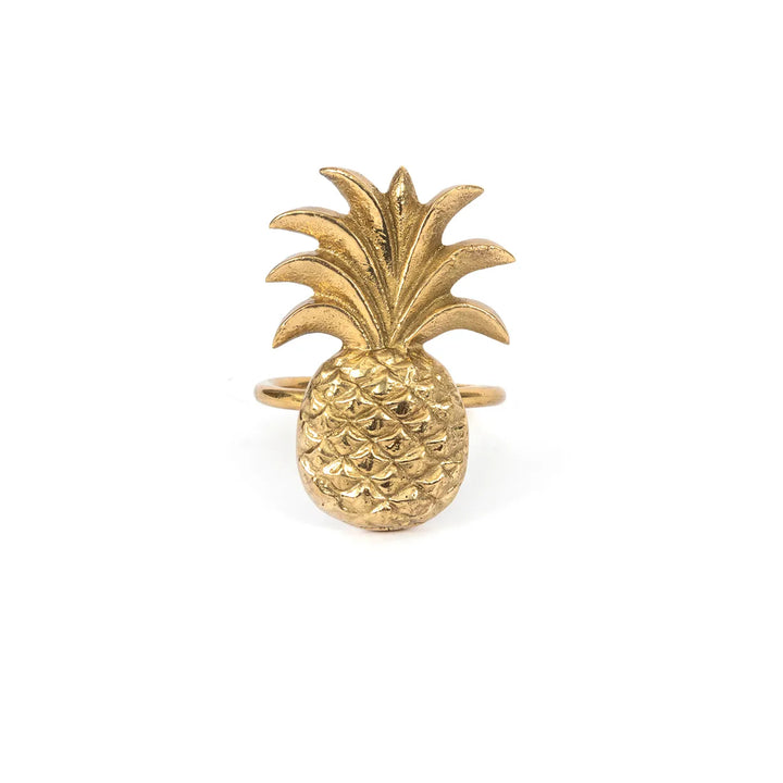 The Pineapple Napkin Ring Gold Set of 2