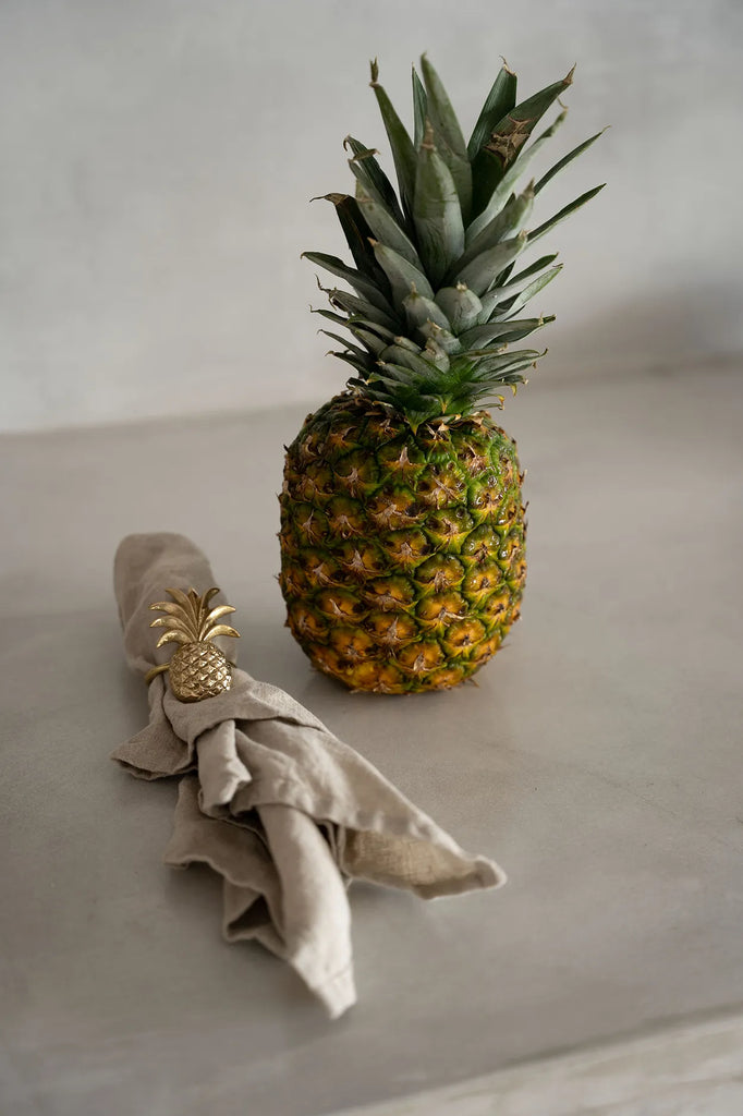 The Pineapple Napkin Ring Gold Set of 2