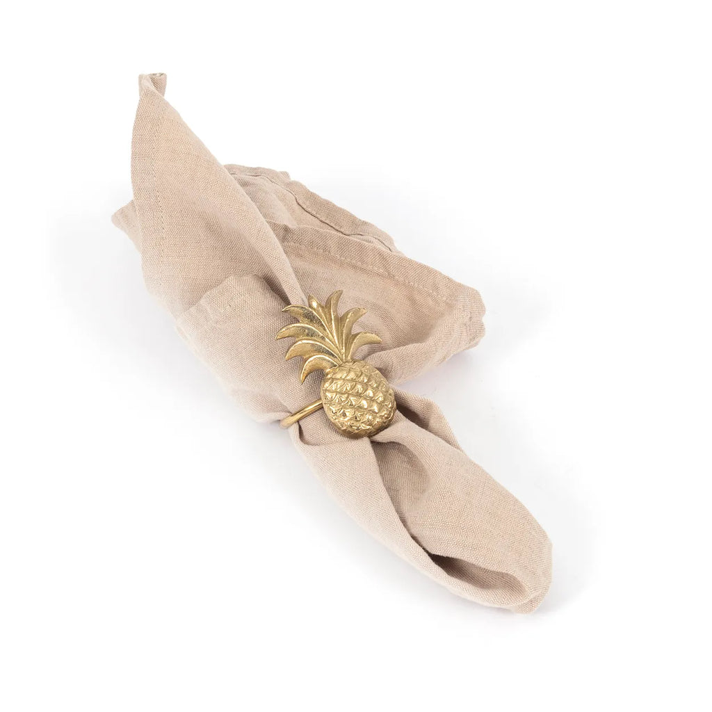 The Pineapple Napkin Ring Gold Set of 2