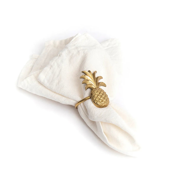 The Pineapple Napkin Ring Gold Set of 2