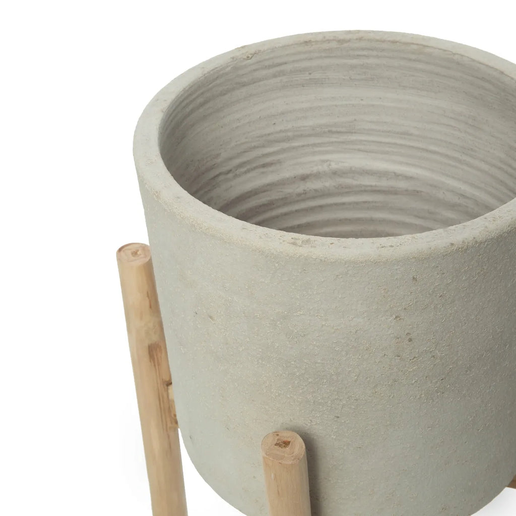 The Chalk Low Planter - Beton Natur - S