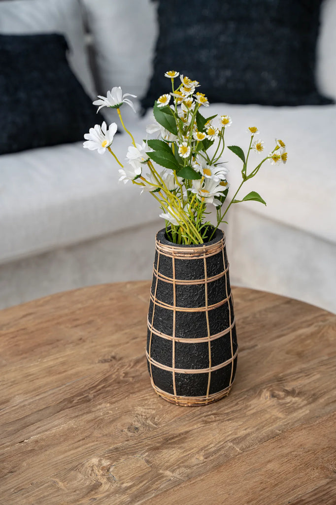 Die Cutie Vase Schwarz Natur - L