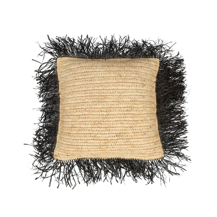 The Raffia Cushion Cover - Natural Black - 40x40