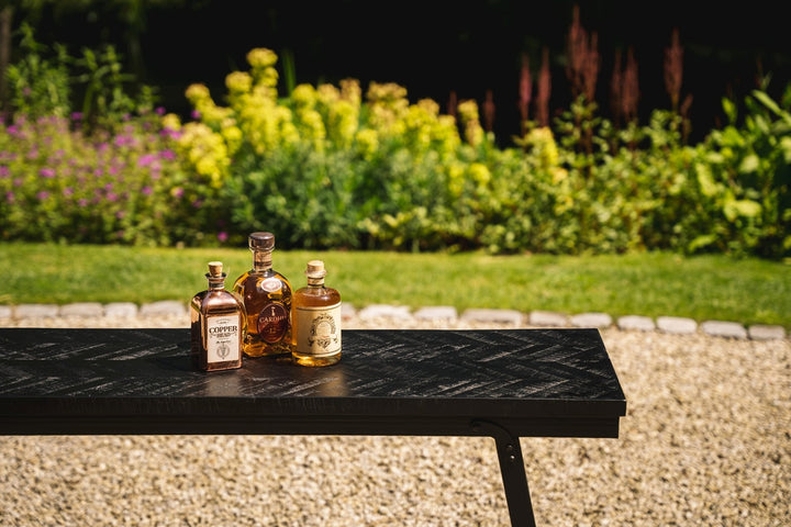 The Herringbone High Table - Black 140cm