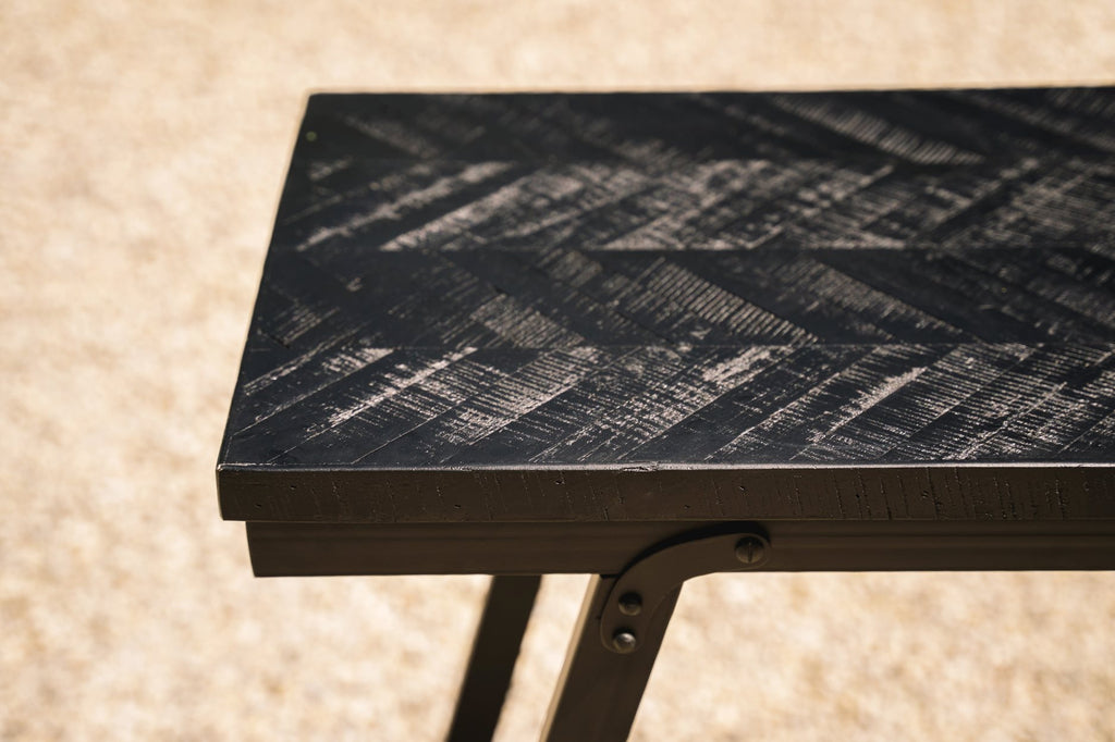 The Herringbone High Table - Black 140cm