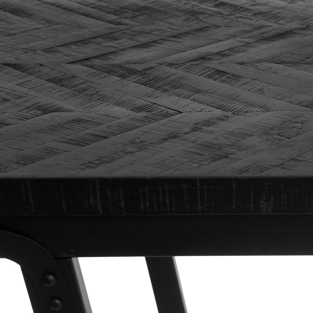 The Herringbone High Table - Black 140cm