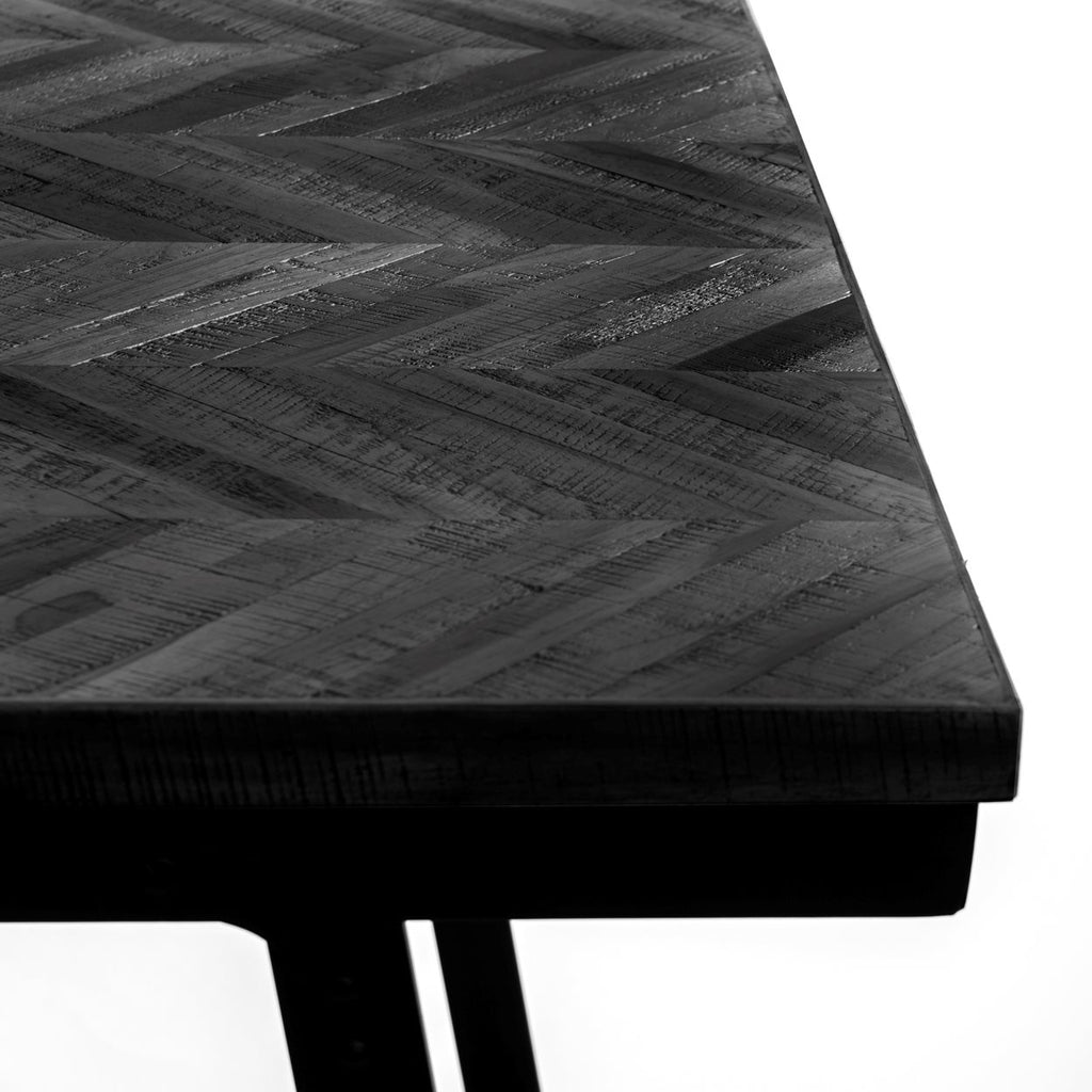 The Herringbone High Table - Black 140cm