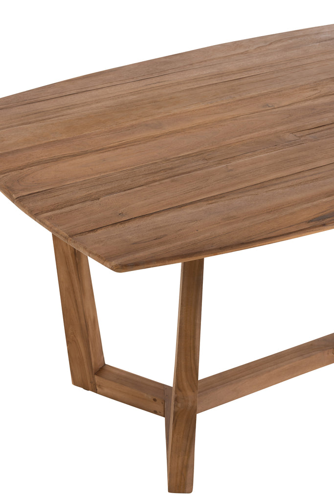 J-Line Eetkamertafel Maty Exotiek Hout Riet Naturel