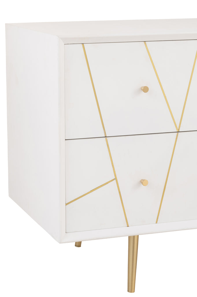 J-Line Dressoir lijnen wit/goud