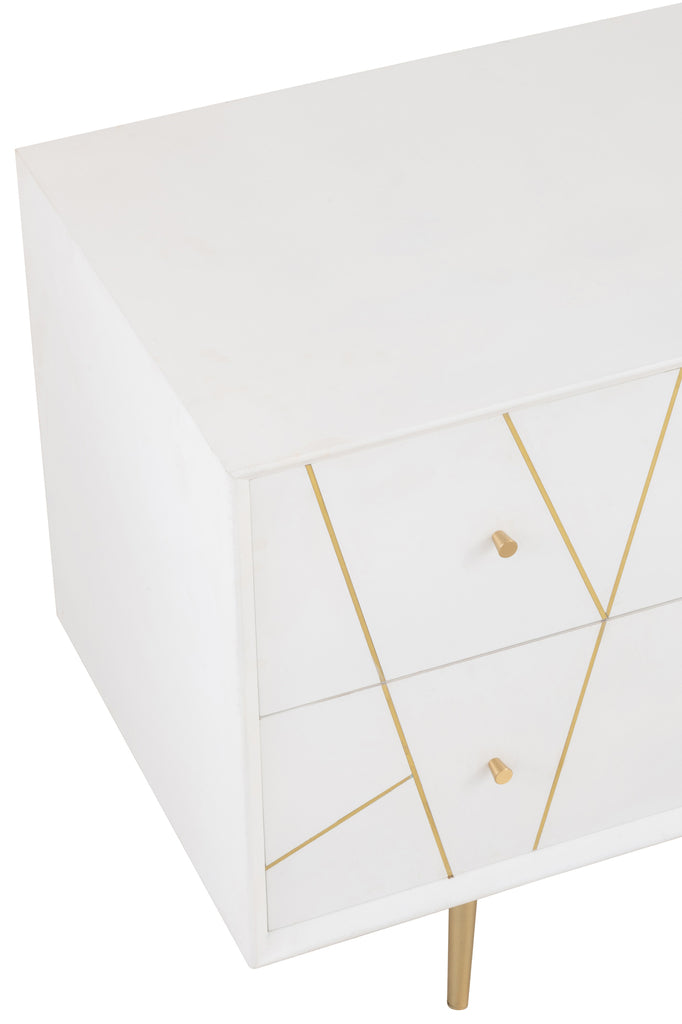 J-Line Dressoir lijnen wit/goud