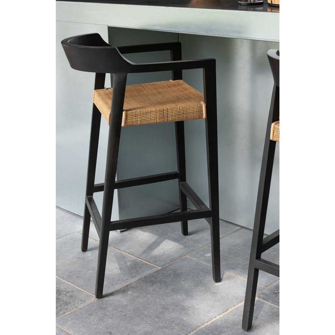 J-Line Bar Stool Emma Wood Black Brown