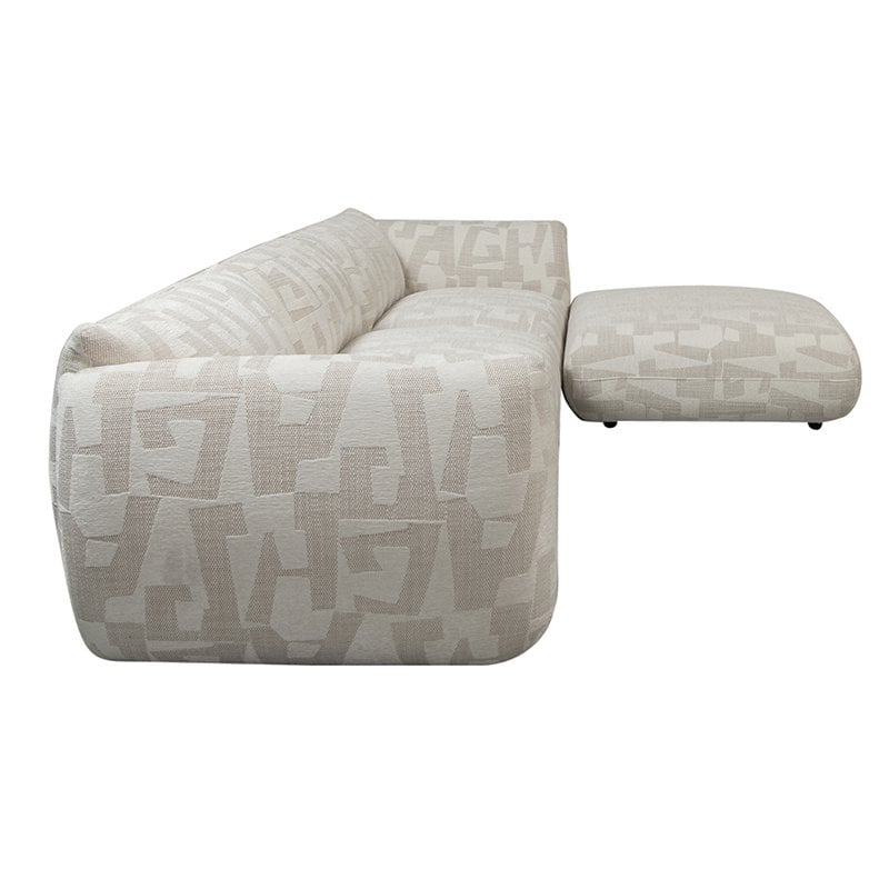 Bank Amsterdam 4 Seater + Ottoman White Glyphs