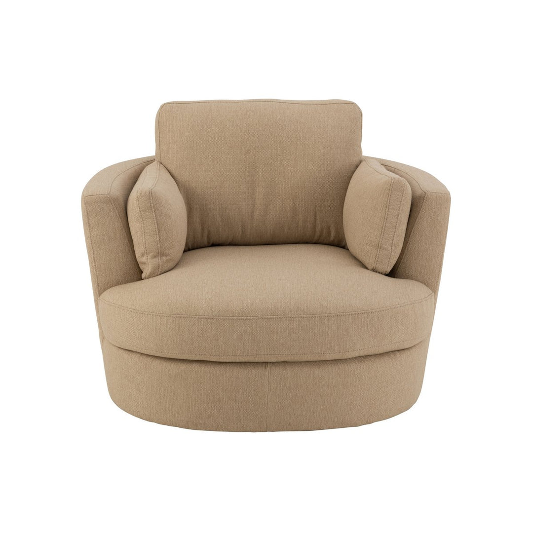 J-Line Lounge chair Swiv Wood/Textile Beige