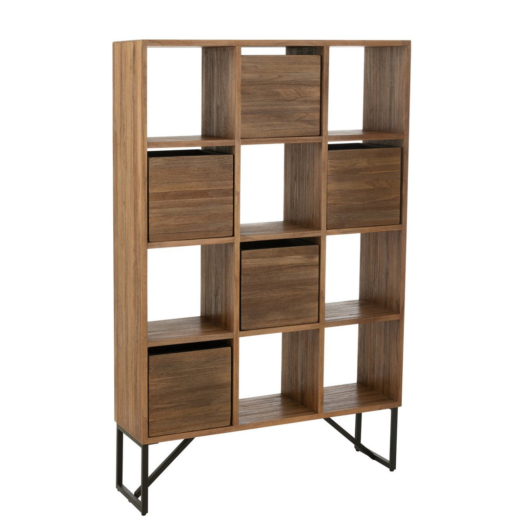 J-Line Cabinet with Drawers Recycled Teak Natural