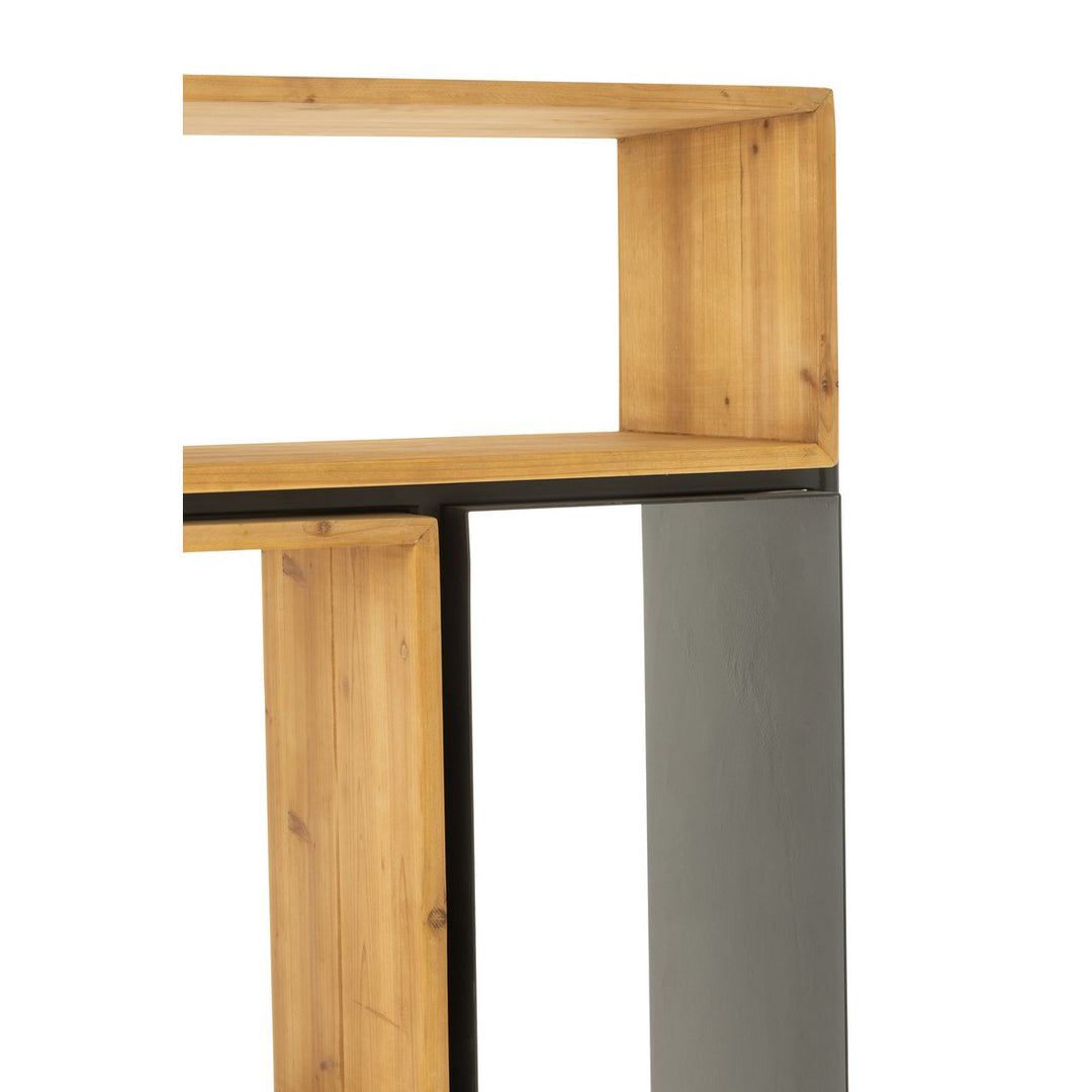 J-Line Cabinet Shelf Tina Wood Black Natural Small