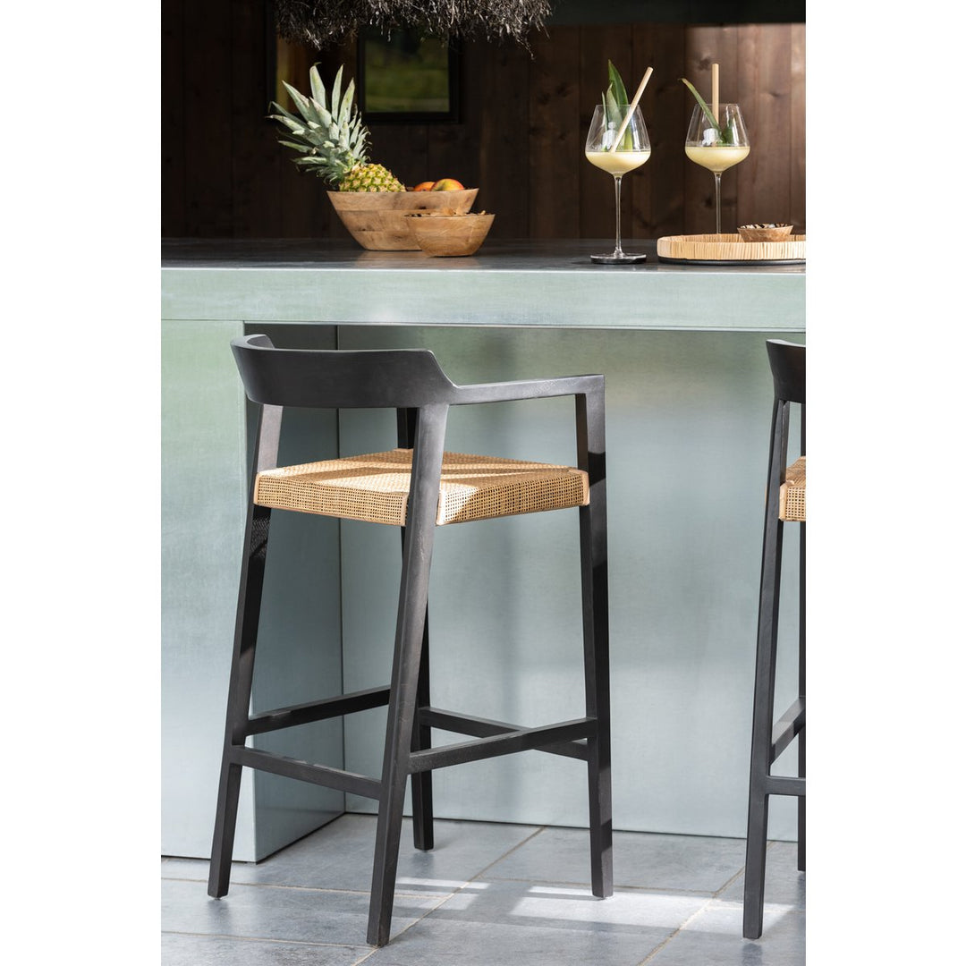 J-Line Bar Stool Emma Wood Black Brown