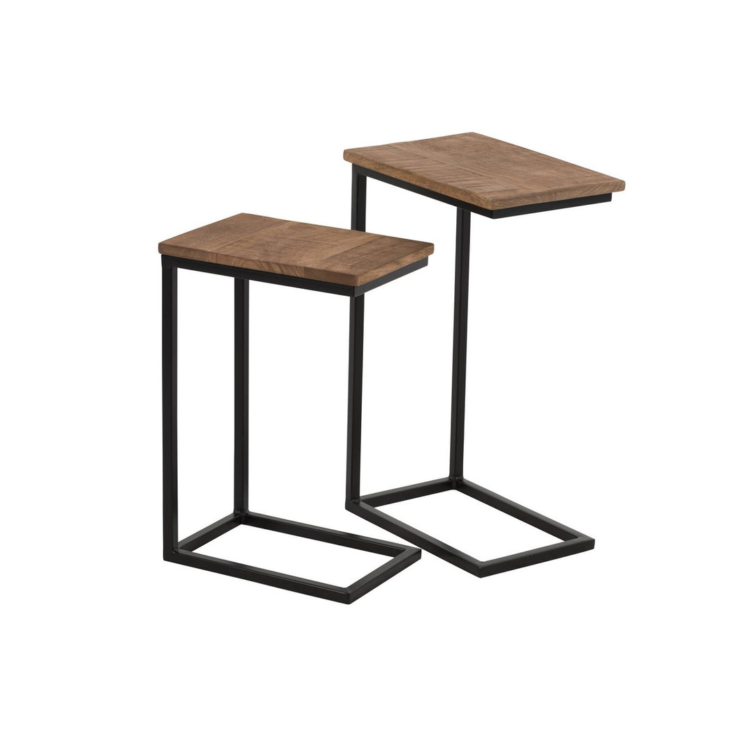 J-Line Side Table Rectangle Wood Metal