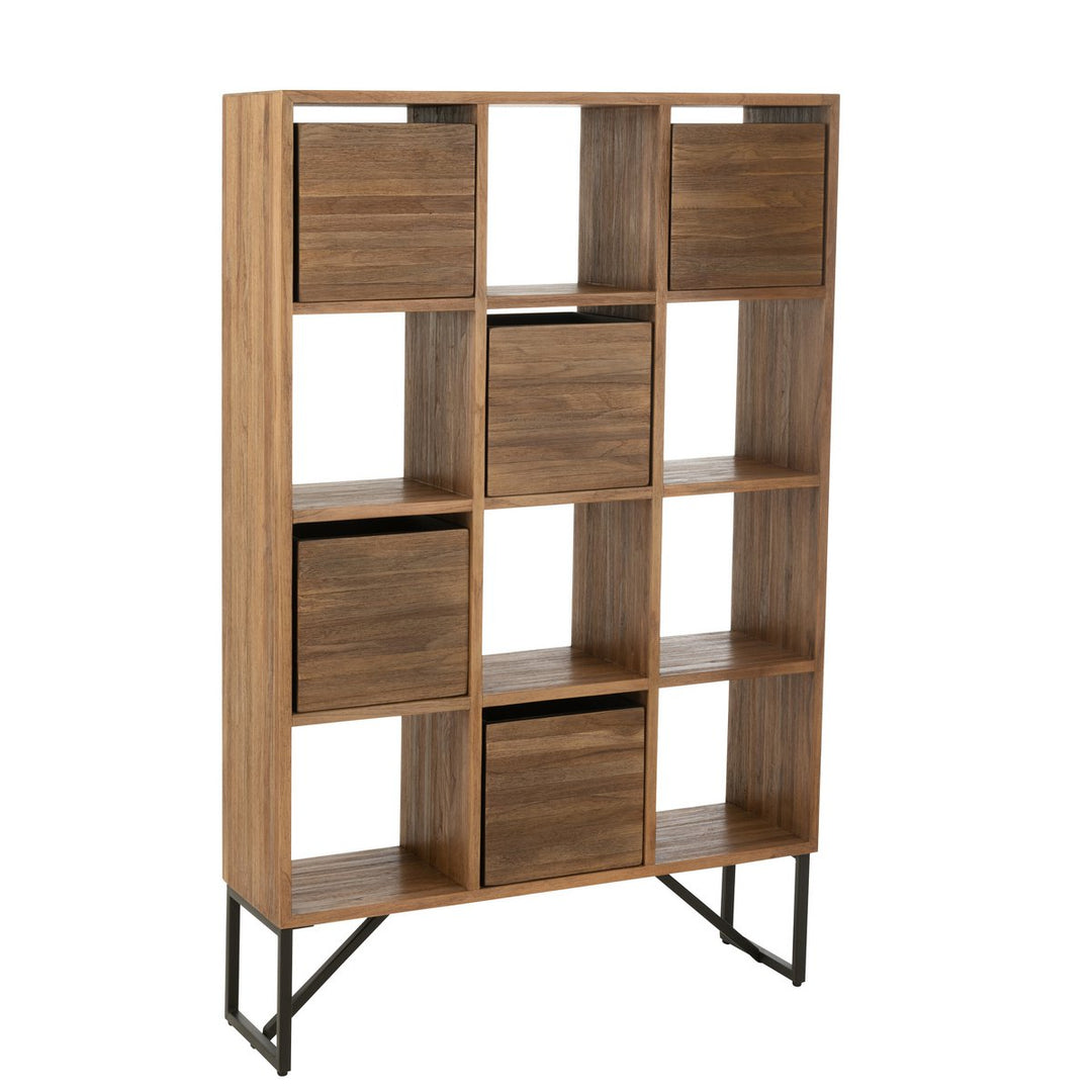 J-Line Cabinet with Drawers Recycled Teak Natural