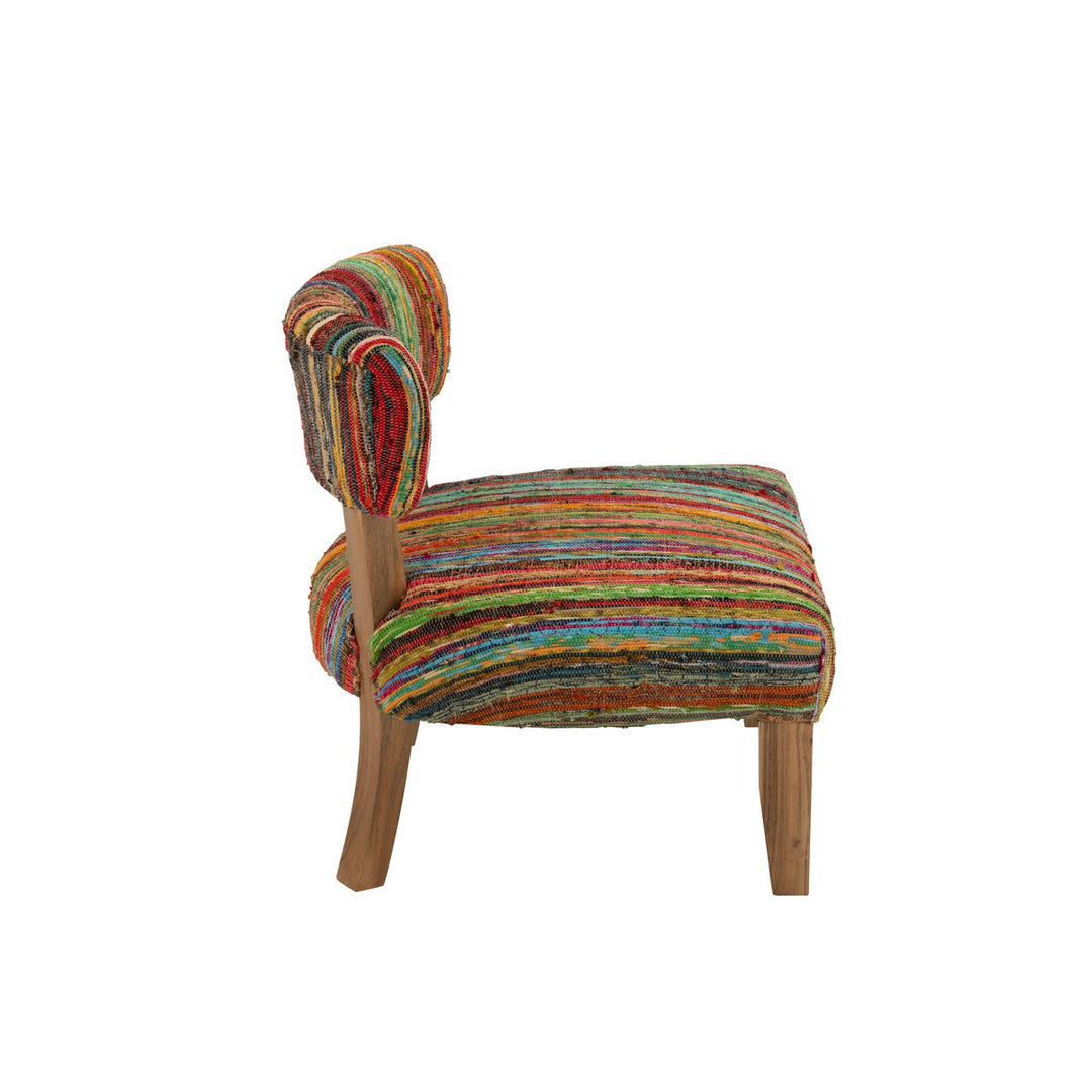 J-Line Chair Chindi Wood Textile Mix