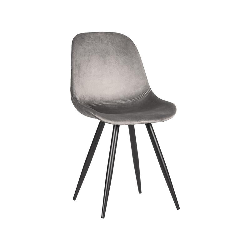 LABEL51 Set of 2 Capri Dining Chairs Grey Velvet