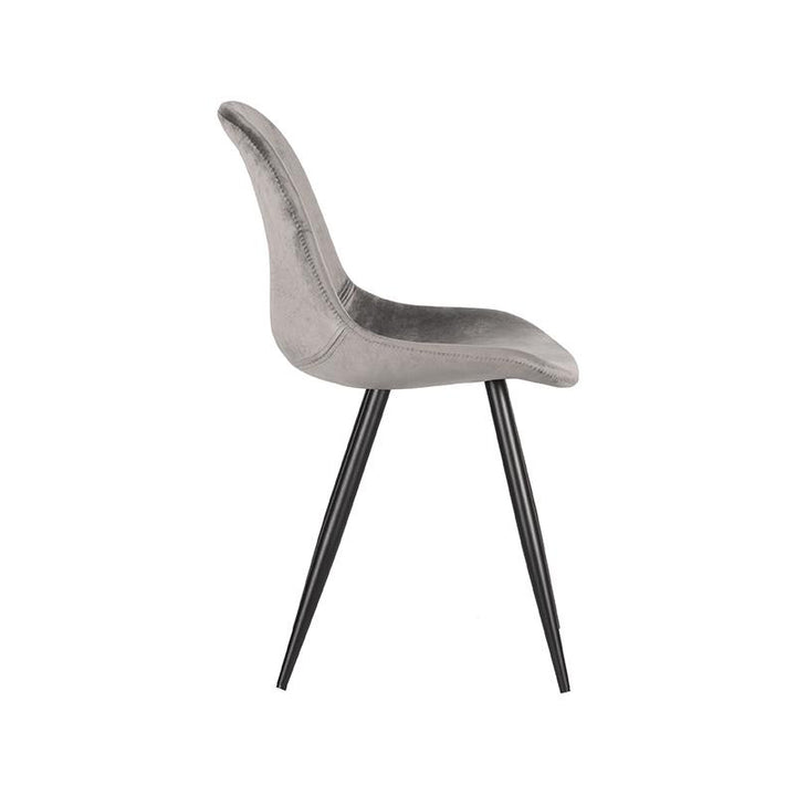 LABEL51 Set of 2 Capri Dining Chairs Grey Velvet