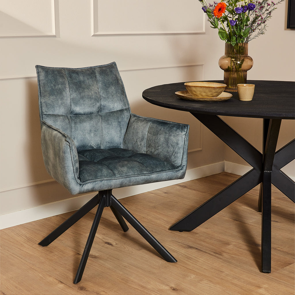 Eetstoelen 2 set Dani | Velvet Light Blue