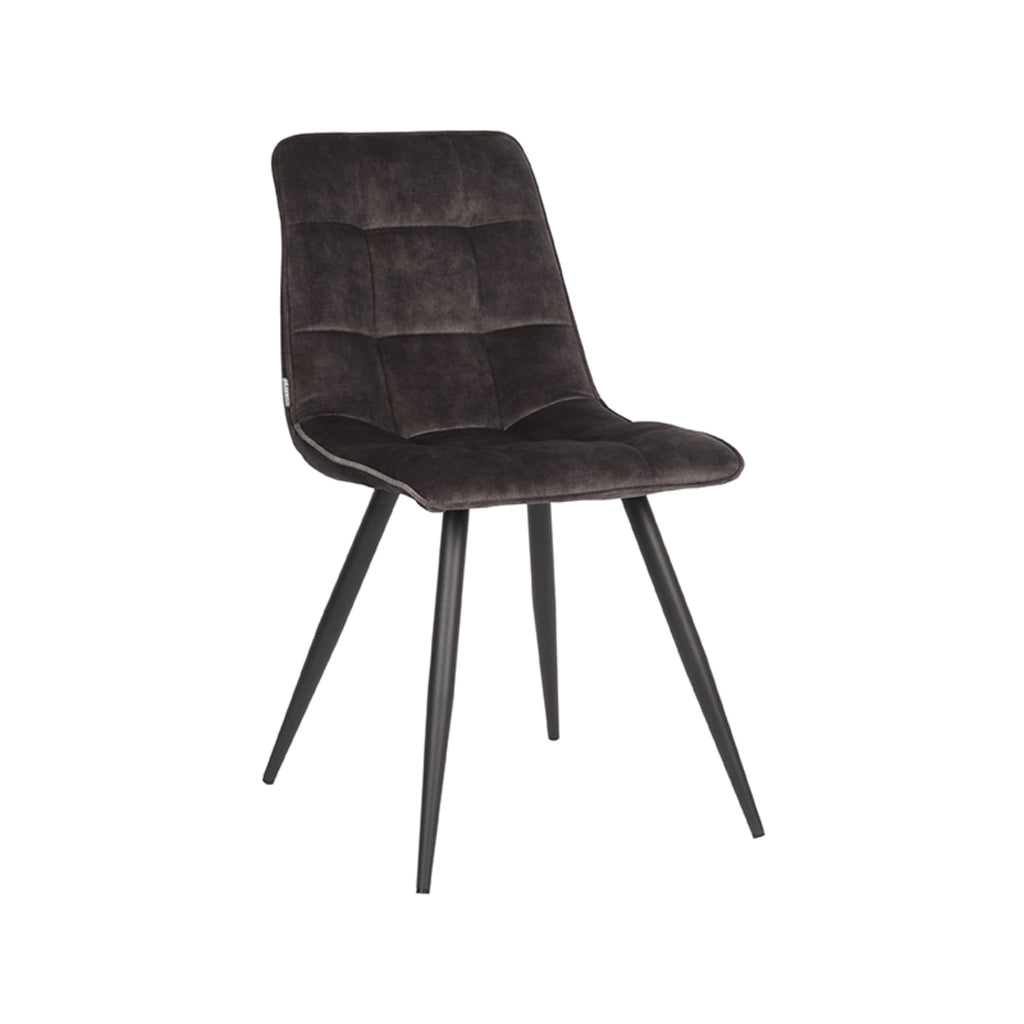 LABEL51 Set of 2 Dining Chair Jelt Anthracite Velvet