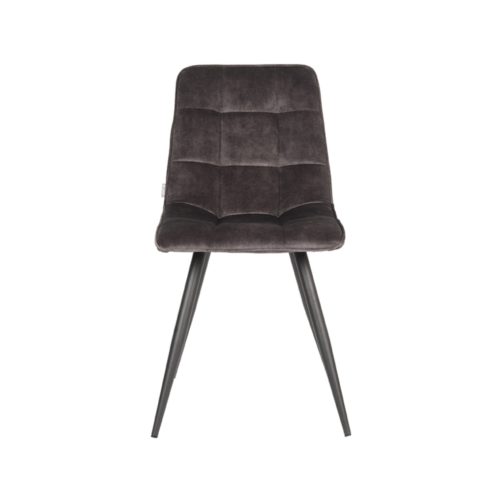 LABEL51 Set of 2 Dining Chair Jelt Anthracite Velvet