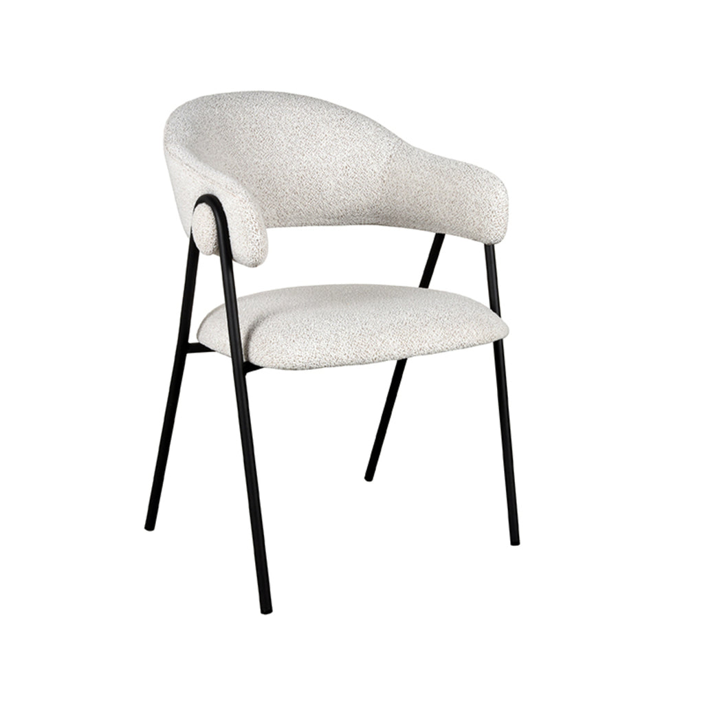 LABEL51 Set of 2 Dining Chair Lowen Ivory Boucle