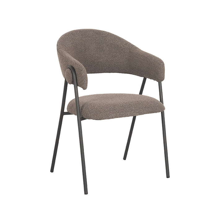 LABEL51 Set of 2 Dining Chair Lowen Brown Boucle