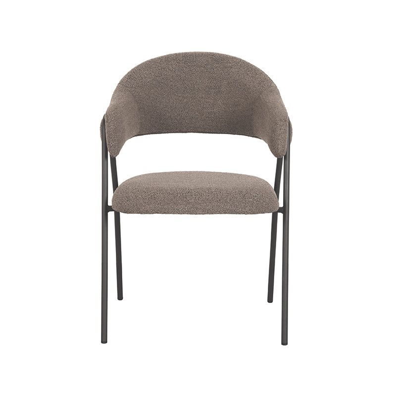 LABEL51 Set of 2 Dining Chair Lowen Brown Boucle