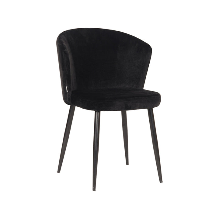 LABEL51 Set of 2 Dining Chair Wave Black Velvet