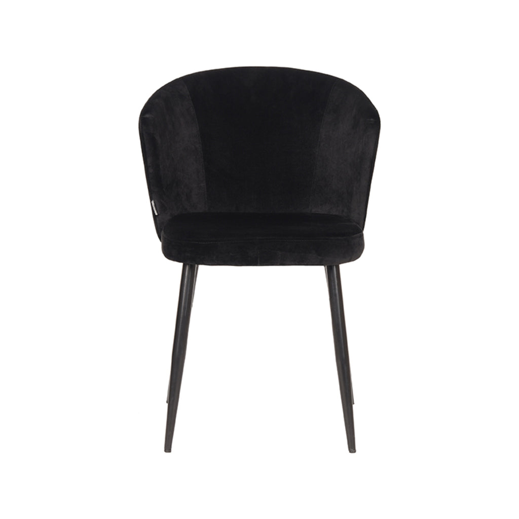 LABEL51 Set of 2 Dining Chair Wave Black Velvet