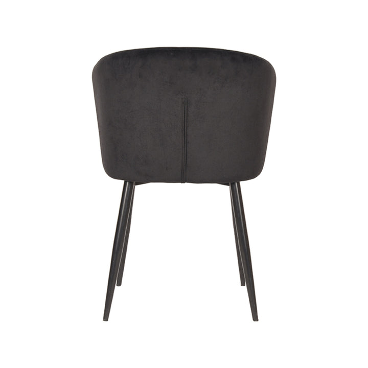 LABEL51 Set of 2 Dining Chair Wave Black Velvet