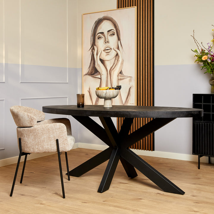 Eetkamertafel Denver Black | Ovaal | 180 cm