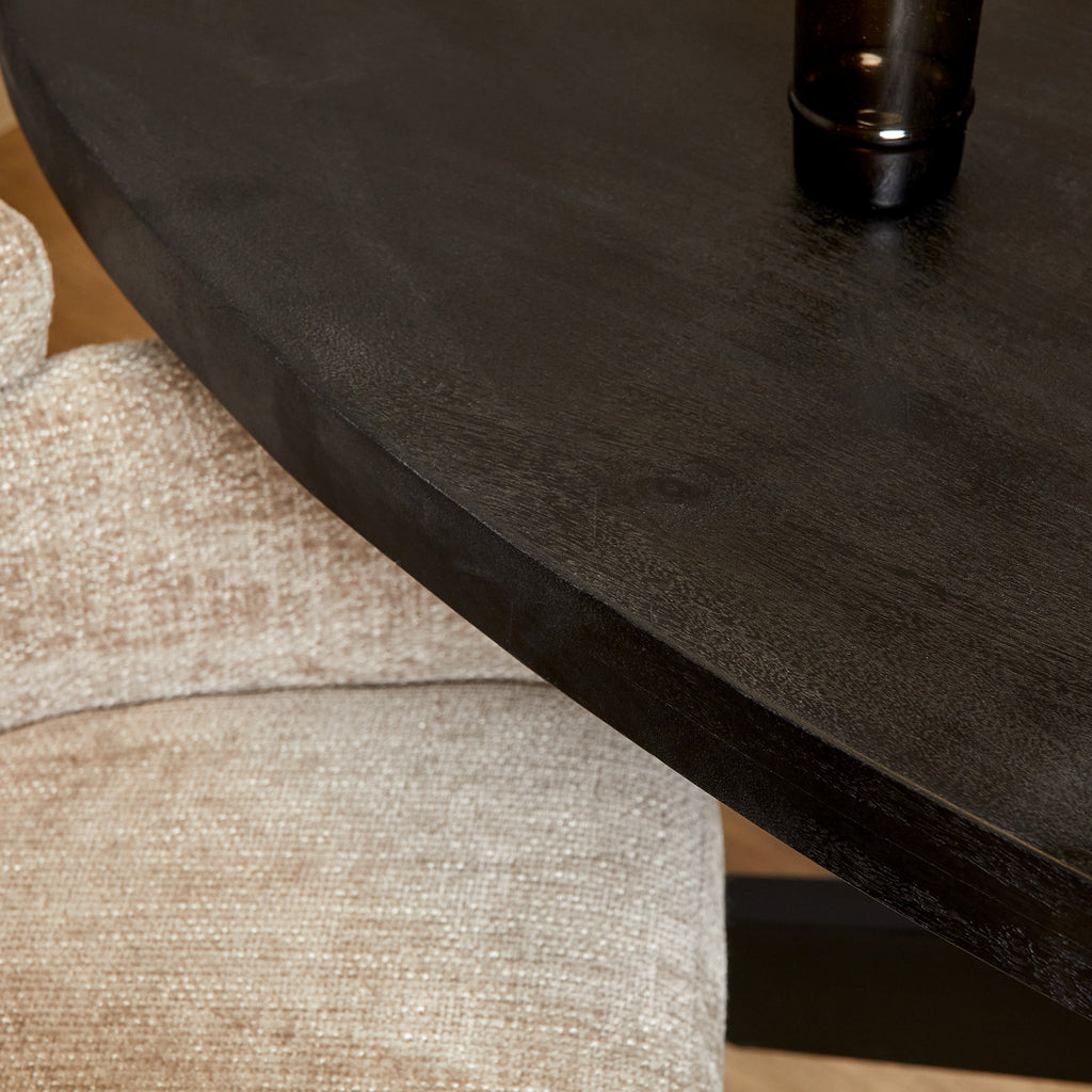 Eetkamertafel Denver Black | Ovaal | 180 cm