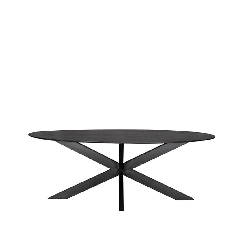 LABEL51 Dining table Zion Black Mango wood Oval 210x100 cm