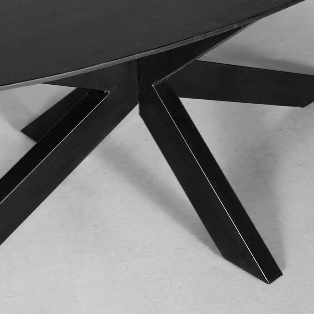 LABEL51 Dining table Zion Black Mango wood Oval 210x100 cm