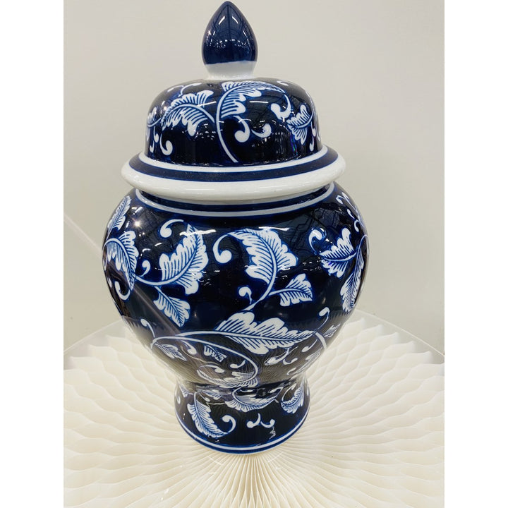 Blaue Blumenvase aus Porzellan