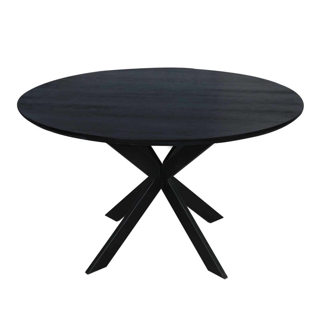 Oak Dining Table Ferris | Round 130 cm | Black