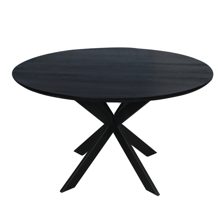 Oak Dining Table Ferris | Round 130 cm | Black